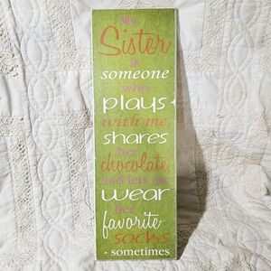 18x6 Sister Wall Decor Wooden Sign